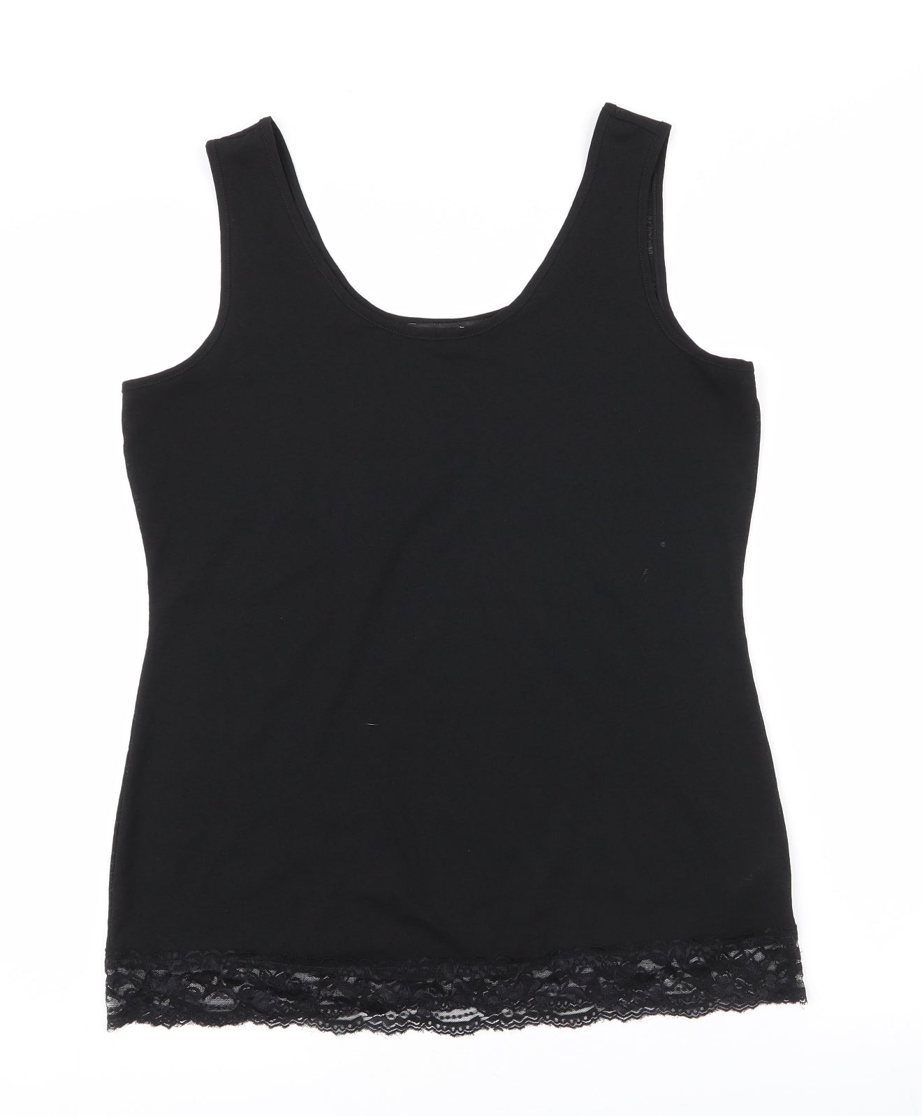 NEXT Womens Black  Polyester Basic Tank Size 12 Round Neck