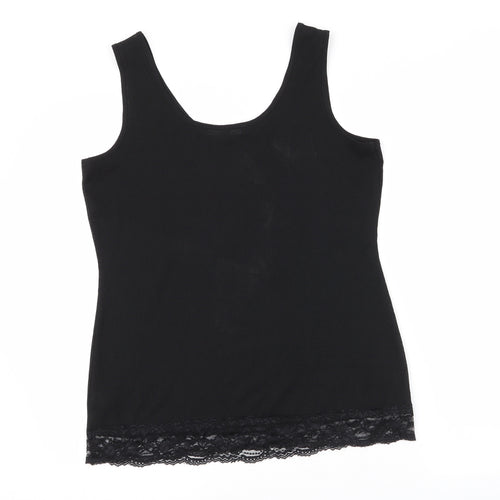 NEXT Womens Black  Polyester Basic Tank Size 12 Round Neck