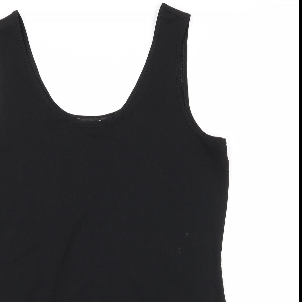 NEXT Womens Black  Polyester Basic Tank Size 12 Round Neck