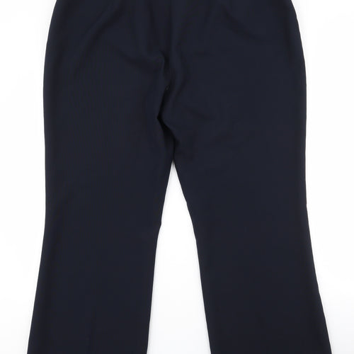 F&F Womens Blue  Polyester Dress Pants Trousers Size 18 L26.5 in Regular Tie