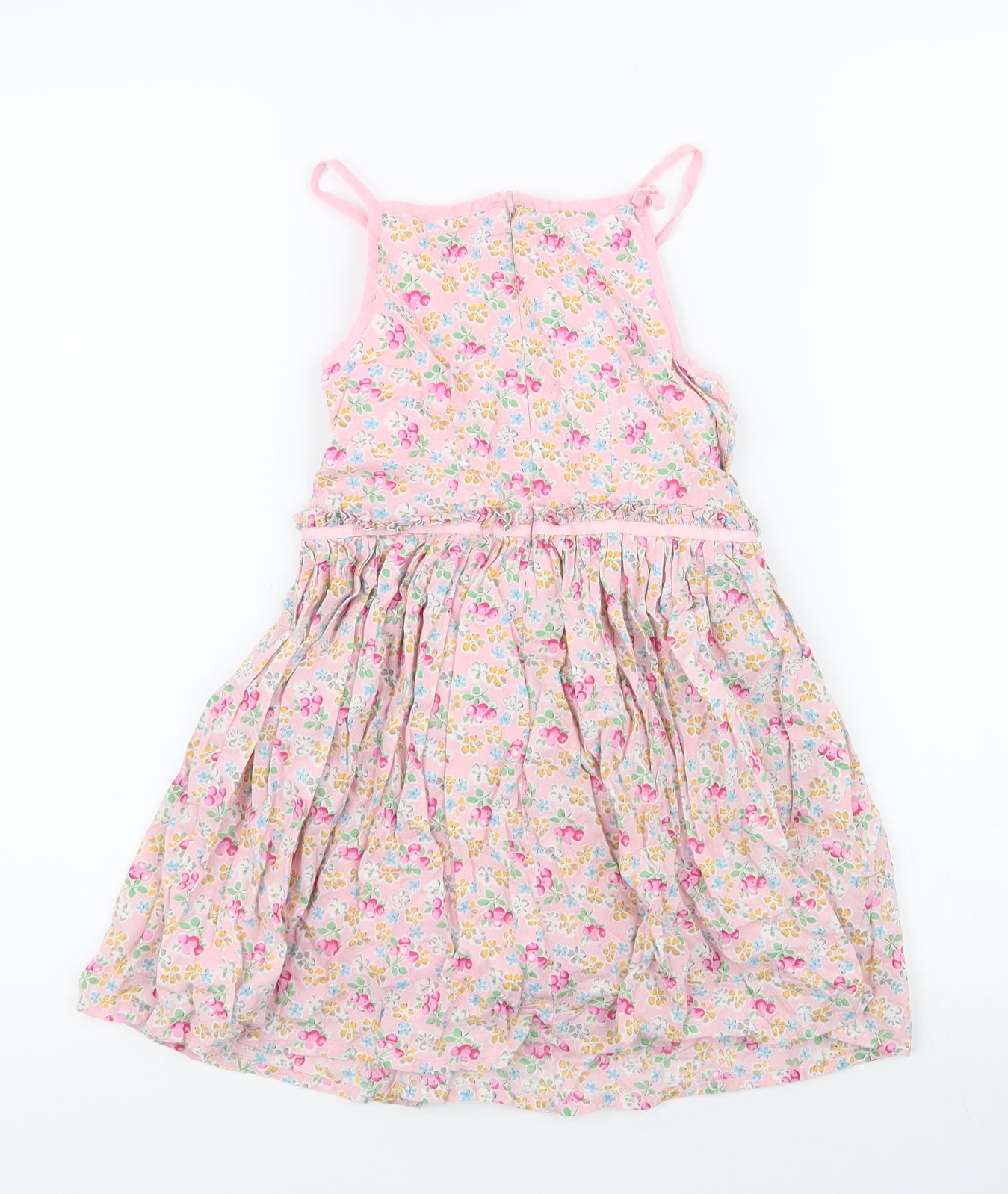 NEXT Girls Multicoloured Floral 100% Cotton Skater Dress  Size 5 Years  High Neck Zip