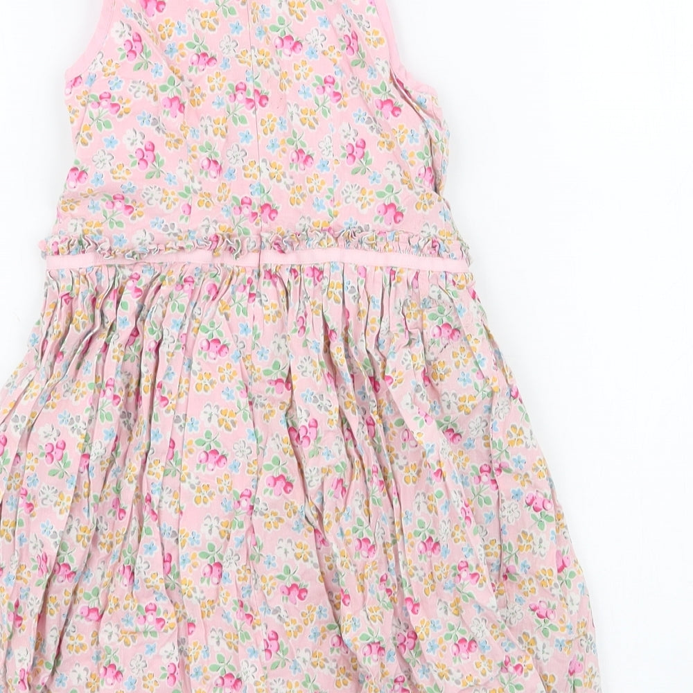 NEXT Girls Multicoloured Floral 100% Cotton Skater Dress  Size 5 Years  High Neck Zip