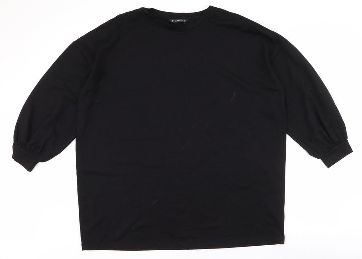 Dunnes Stores Womens Black  Polyester Pullover Sweatshirt Size XL  Pullover - Balloon sleeve