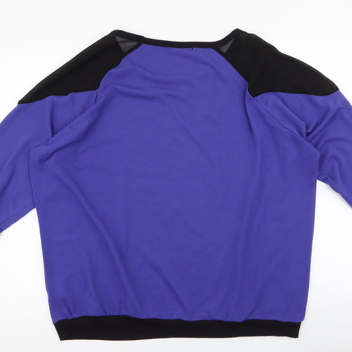George Womens Purple Round Neck  Polyester Pullover Jumper Size 20   - chiffon neck