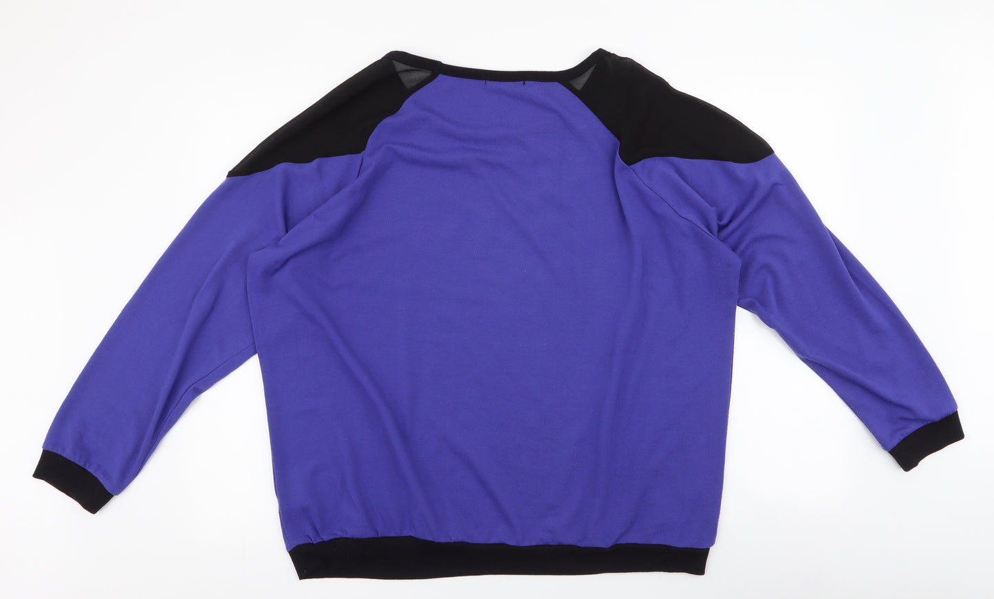George Womens Purple Round Neck  Polyester Pullover Jumper Size 20   - chiffon neck