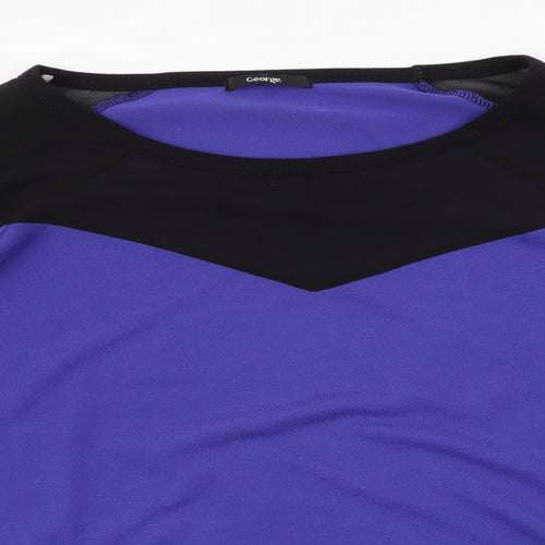 George Womens Purple Round Neck  Polyester Pullover Jumper Size 20   - chiffon neck