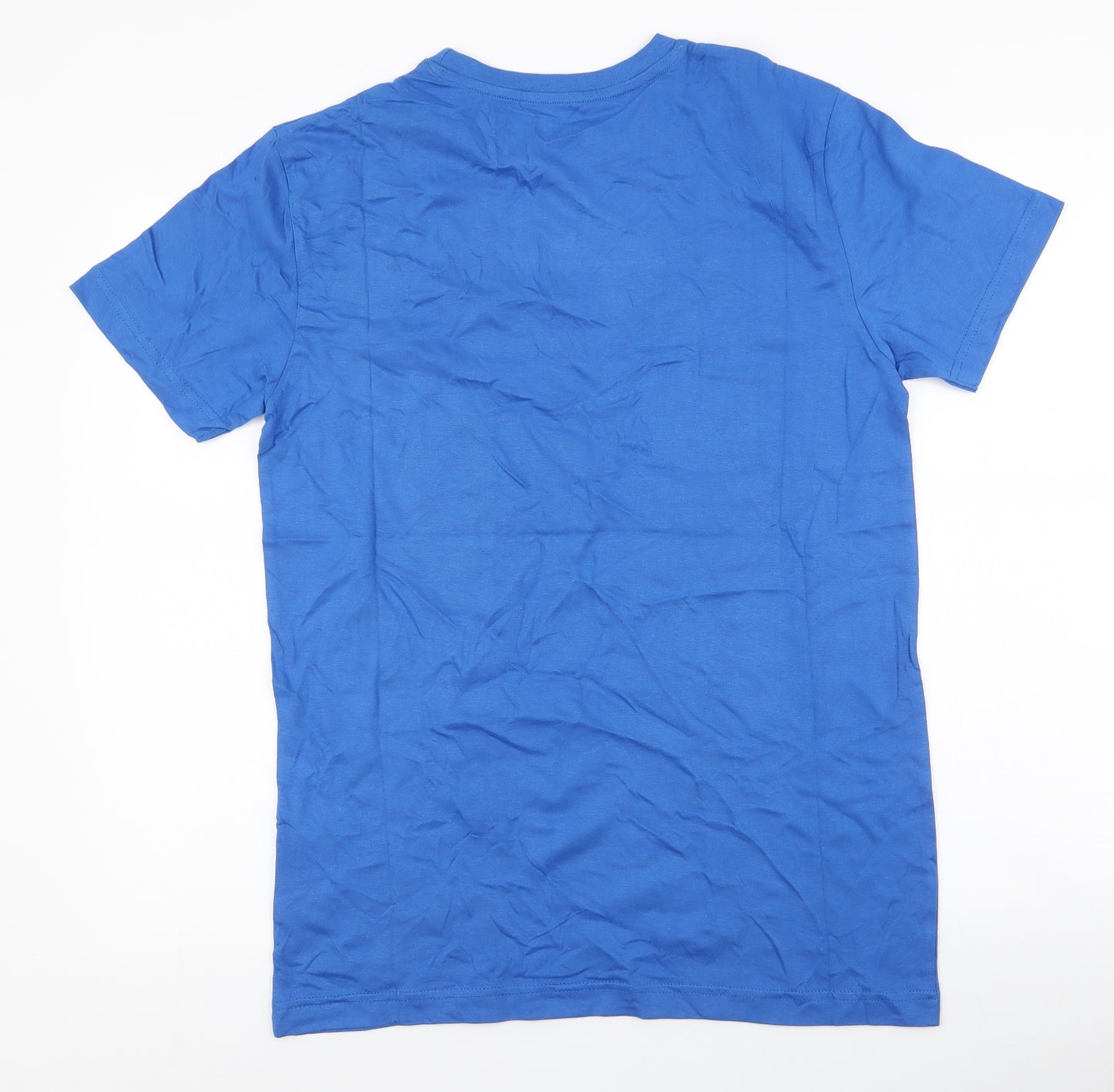 character.com Mens Blue  Cotton  T-Shirt Size S Round Neck  - emoji , fri-yay