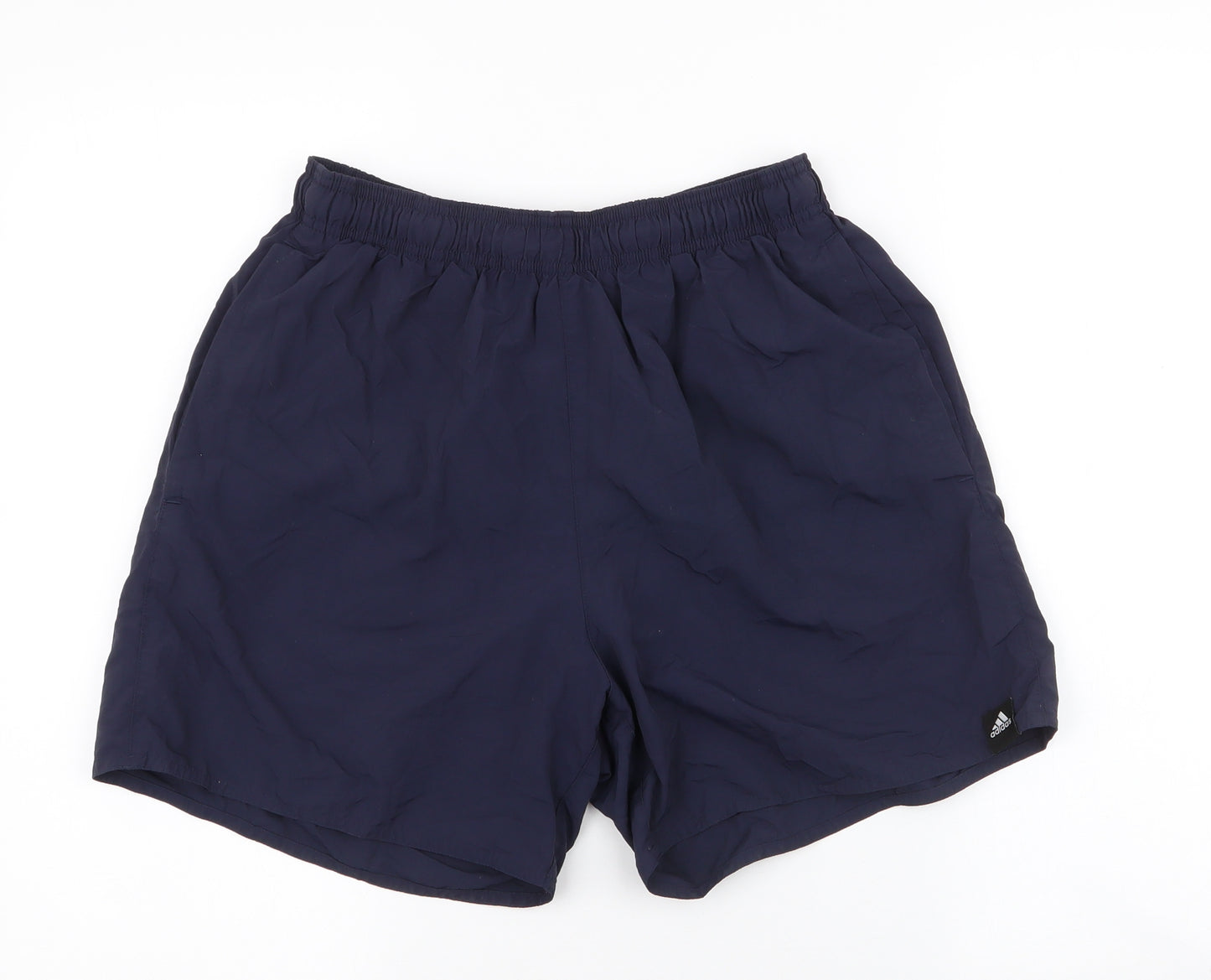 adidas Mens Blue  Polyester Sweat Shorts Size M  Regular Drawstring - swim shorts