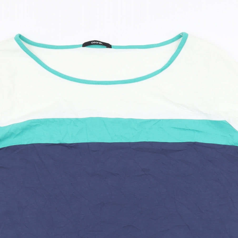 George Womens Blue  100% Cotton Jersey T-Shirt Size 22 Round Neck