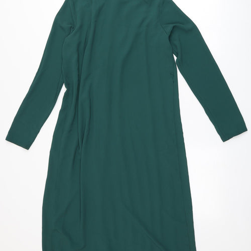 ASOS Womens Green  Polyester Shirt Dress  Size 4  Round Neck Button