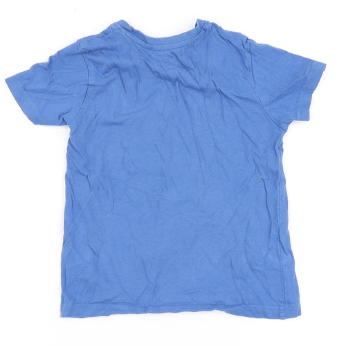 Primark Boys Blue  100% Cotton Basic T-Shirt Size 5-6 Years Round Neck  - Yeti, Chill Out