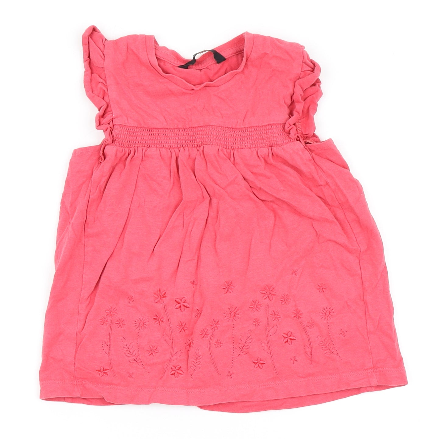 George Girls Pink  100% Cotton Basic Tank Size 5-6 Years Round Neck