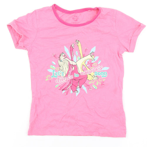 Ice Age Girls Pink  100% Cotton Basic T-Shirt Size 2-3 Years Round Neck  - Sloth