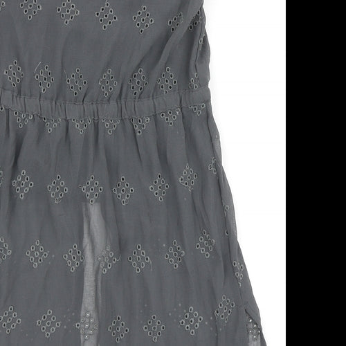 NEXT Girls Grey  100% Polyester A-Line  Size 7 Years  Round Neck Button - Built in vest
