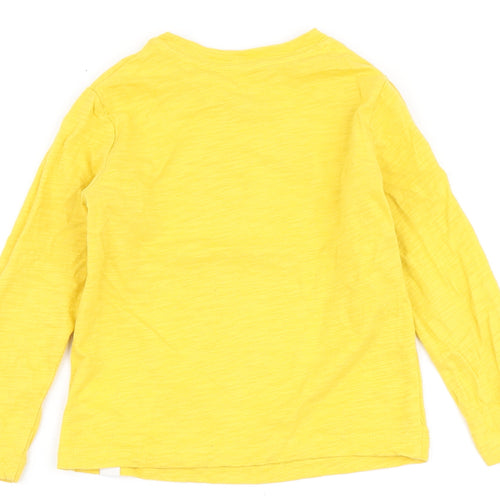 Gap Boys Yellow  100% Cotton Basic T-Shirt Size 4 Years Round Neck  - Robot
