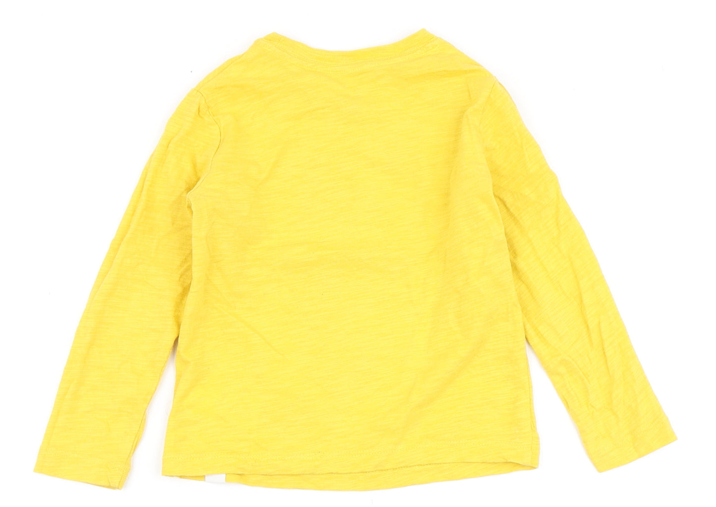 Gap Boys Yellow  100% Cotton Basic T-Shirt Size 4 Years Round Neck  - Robot