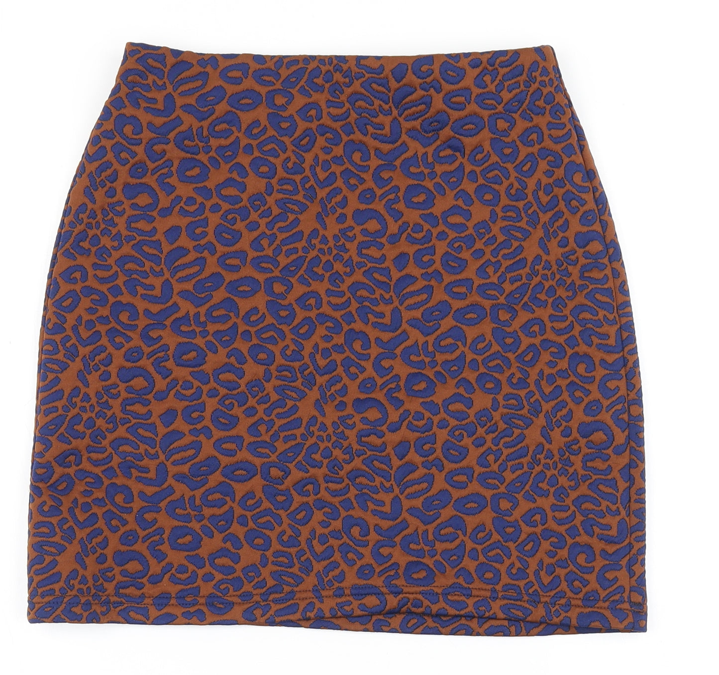 Marks and Spencer Womens Orange Animal Print Polyester A-Line Skirt Size 6