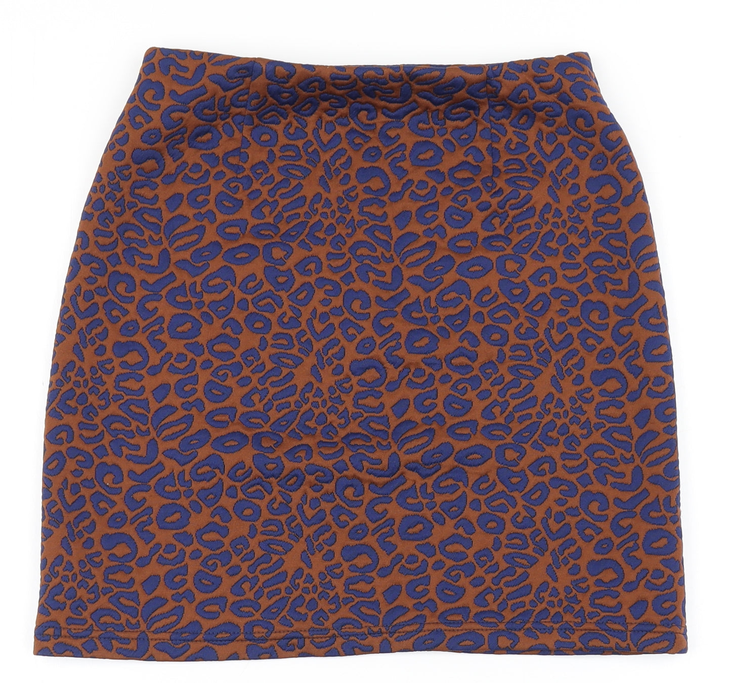 Marks and Spencer Womens Orange Animal Print Polyester A-Line Skirt Size 6