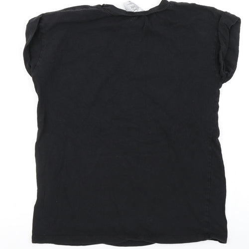 Lionel Richie Womens Black  100% Cotton Basic T-Shirt Size 8 Round Neck - Hello