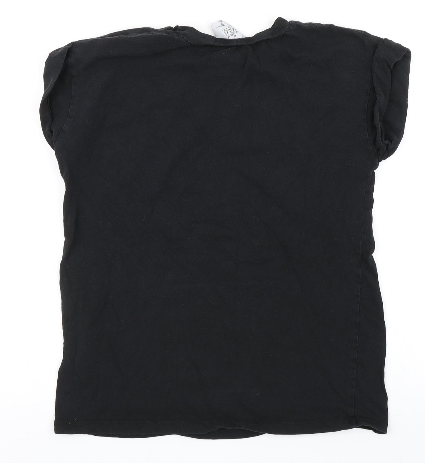 Lionel Richie Womens Black  100% Cotton Basic T-Shirt Size 8 Round Neck - Hello