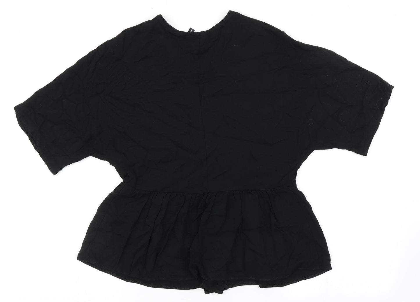 ASOS Womens Black  Viscose Basic Blouse Size 8 V-Neck