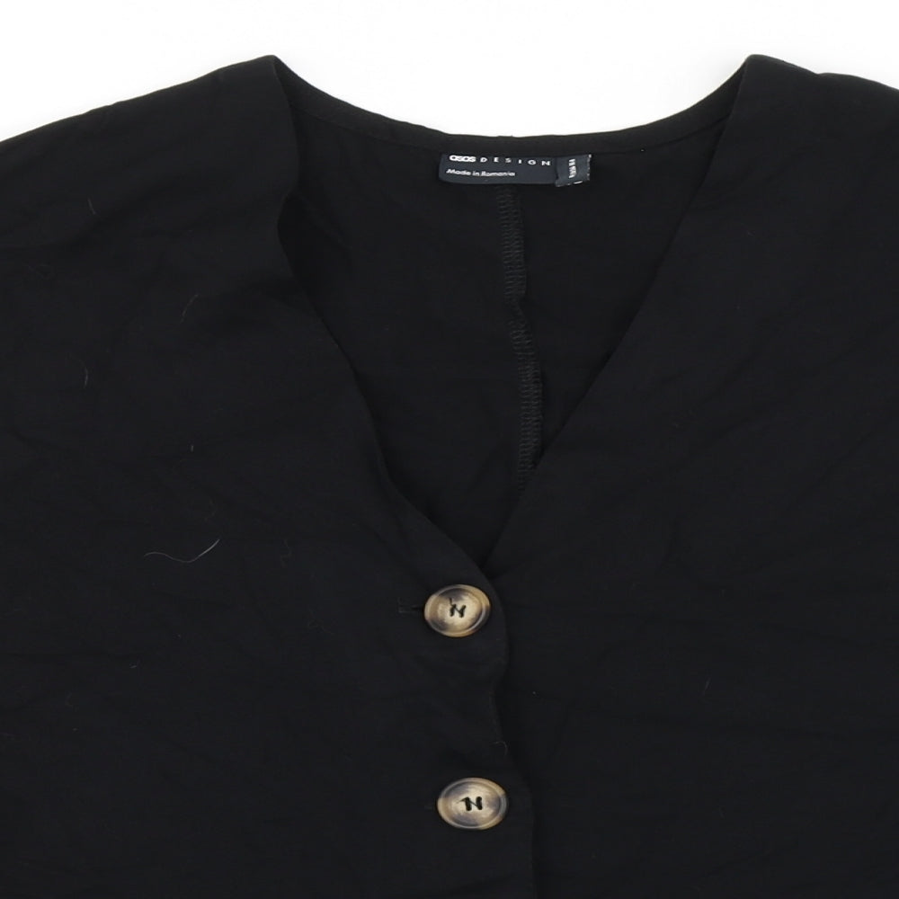 ASOS Womens Black  Viscose Basic Blouse Size 8 V-Neck