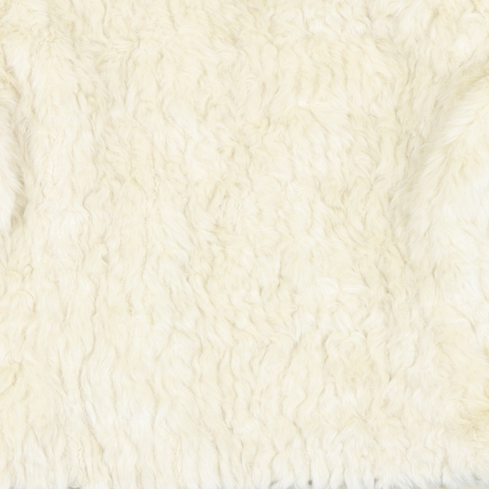 New Look Womens Ivory   Jacket  Size 10  Hook & Eye - Faux Fur