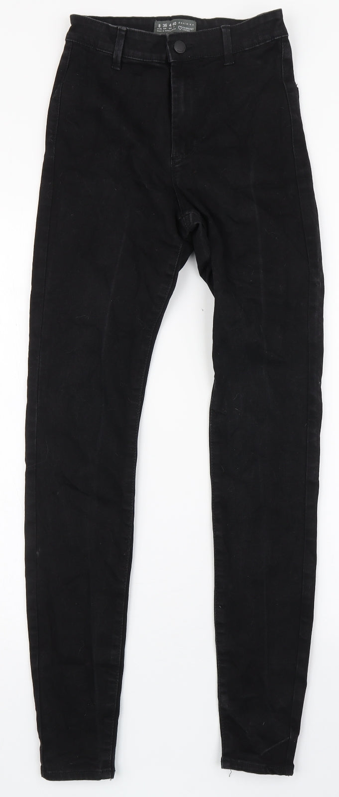 Denim Co Womens Black  Cotton Skinny Jeans Size 8 L29.5 in Regular Button