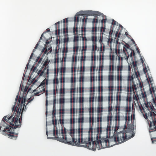 Primark Boys Blue Check Cotton Basic Button-Up Size 8-9 Years Collared Button