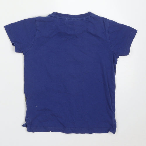 Cotton On Boys Blue  Cotton Basic T-Shirt Size 3 Years Crew Neck Pullover - Dinosaur