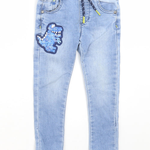 NEXT Boys Blue  Cotton Skinny Jeans Size 2-3 Years  Regular Tie