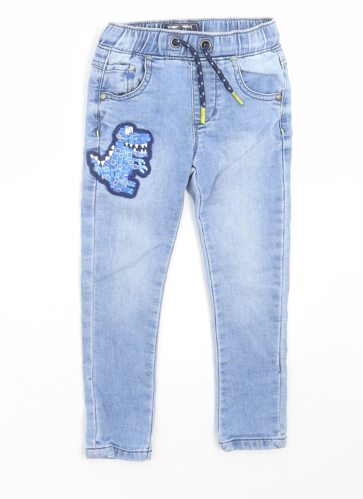 NEXT Boys Blue  Cotton Skinny Jeans Size 2-3 Years  Regular Tie