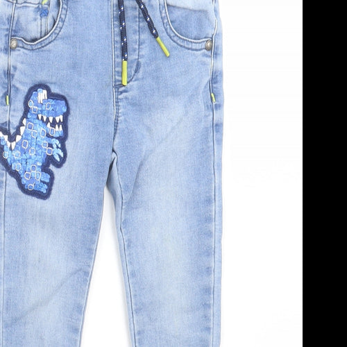 NEXT Boys Blue  Cotton Skinny Jeans Size 2-3 Years  Regular Tie