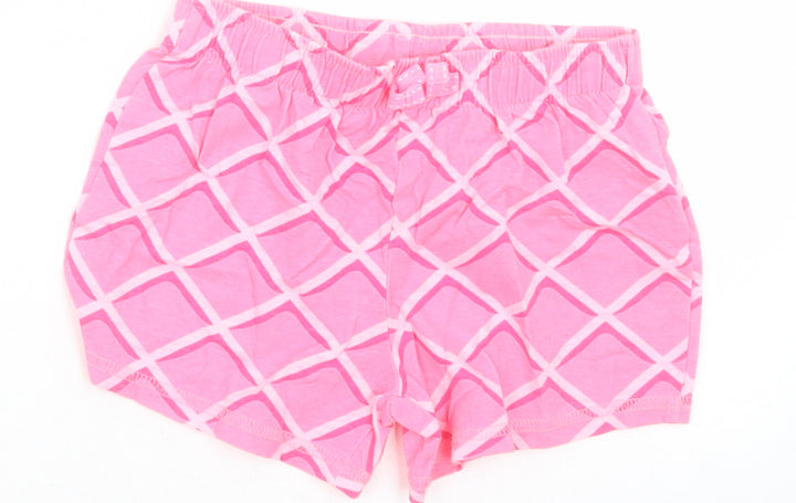 Debenhams Girls Pink Argyle/Diamond Cotton Cami Sleep Shorts Size 18-24 Months  Pullover