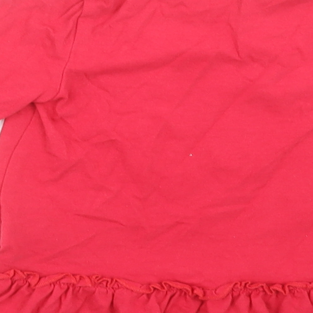 F&F Girls Red  Cotton Basic Casual Size 2-3 Years Crew Neck Pullover - my favourite things christmas