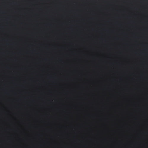 Topshop Womens Black  Polyester Cropped T-Shirt Size 10 Crew Neck