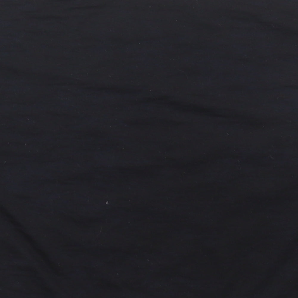 Topshop Womens Black  Polyester Cropped T-Shirt Size 10 Crew Neck