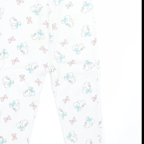 George Girls White Geometric Cotton Cami Pyjama Pants Size 18-24 Months  Pullover - Minnie Mouse