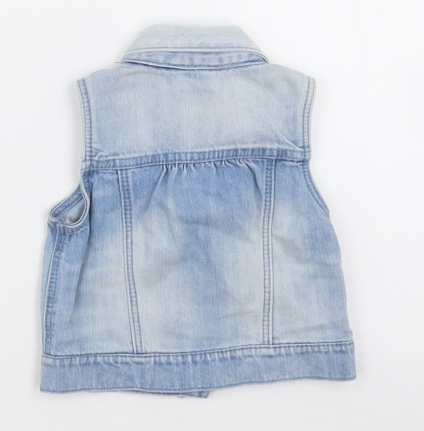 F&F Girls Blue   Gilet Jacket Size 18-24 Months   Button