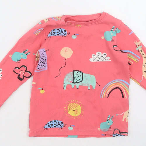 NEXT Girls Pink Geometric Cotton Cami Pyjama Top Size 2 Years  Pullover