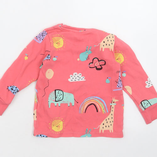 NEXT Girls Pink Geometric Cotton Cami Pyjama Top Size 2 Years  Pullover