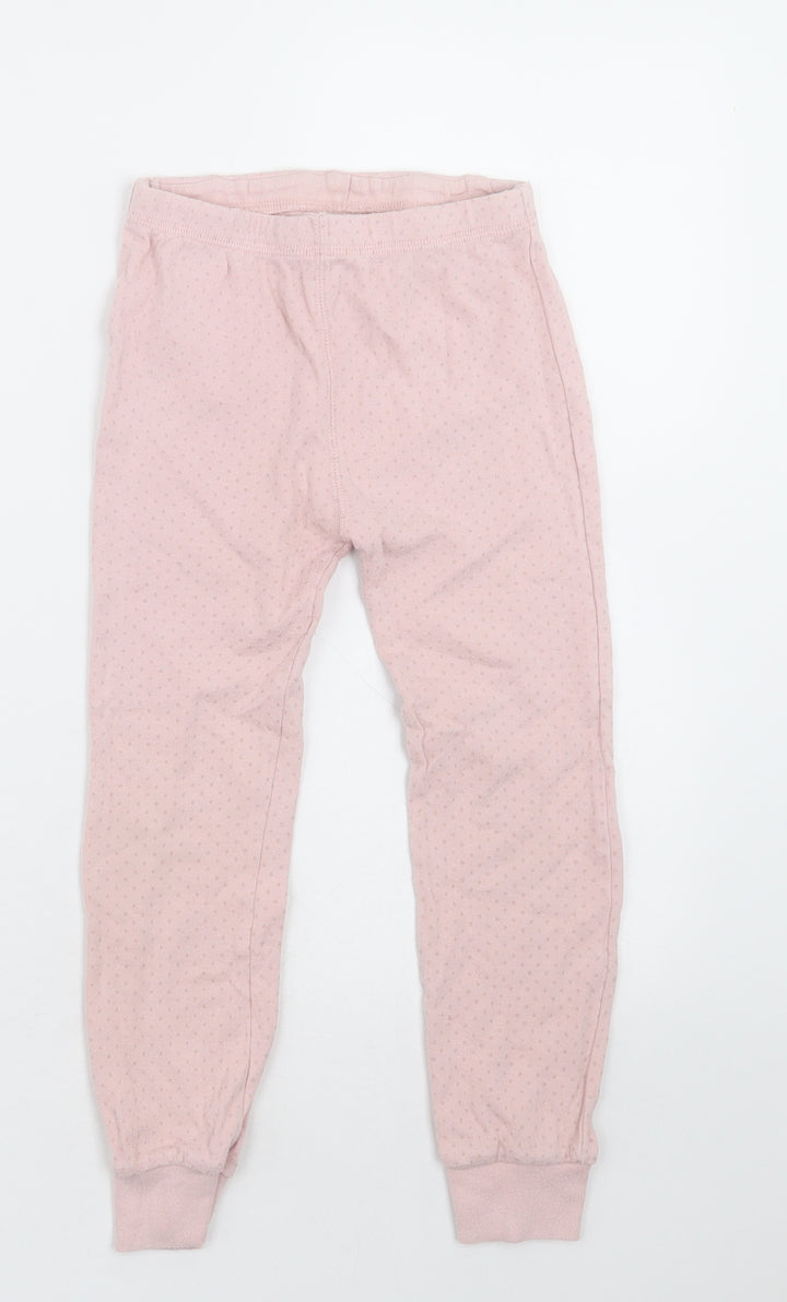 NEXT Girls Pink Polka Dot Cotton Cami Pyjama Pants Size 5-6 Years Pullover
