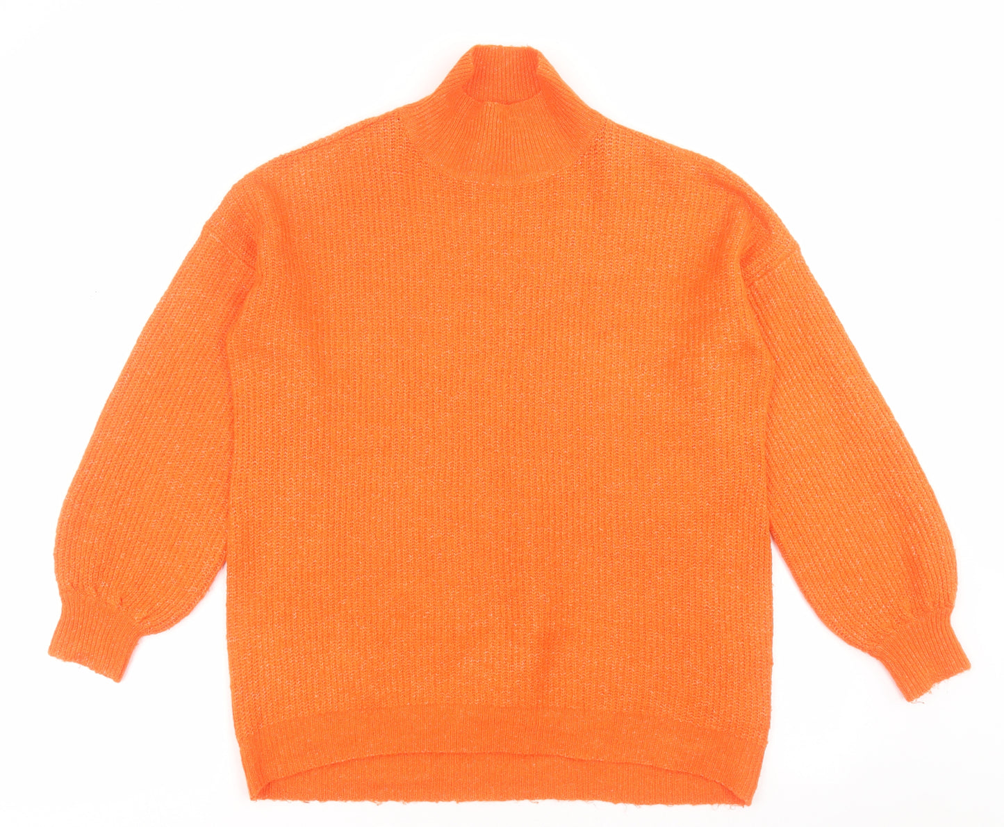 F&F Womens Orange High Neck  Acrylic Pullover Jumper Size 8