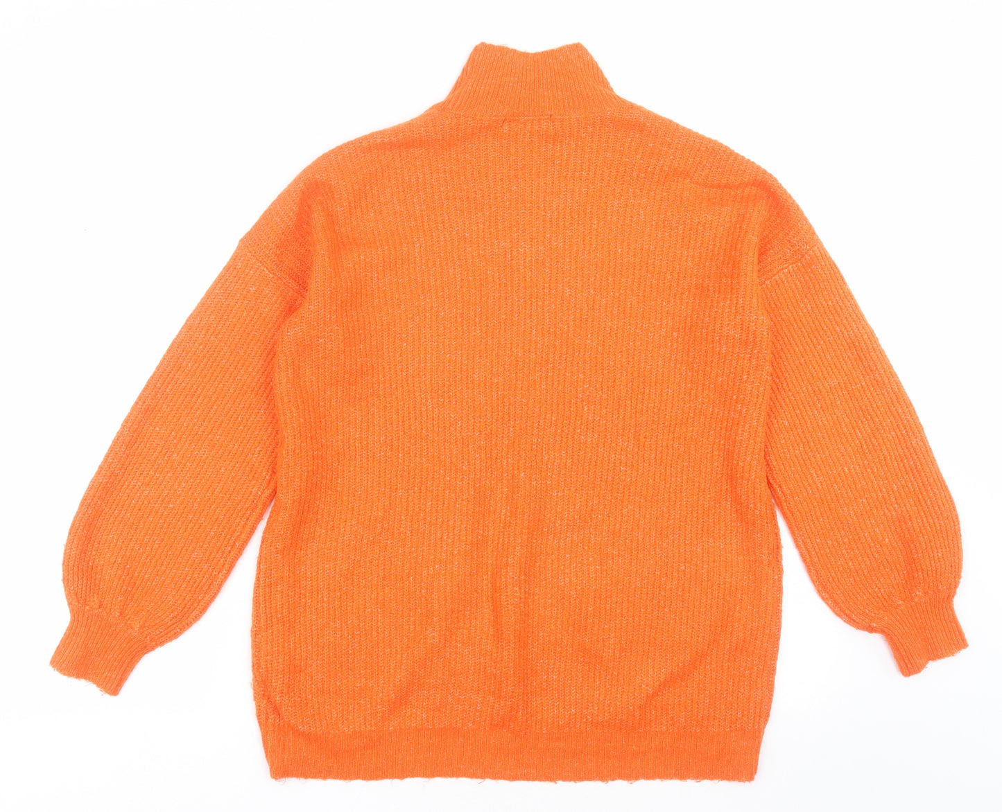 F&F Womens Orange High Neck  Acrylic Pullover Jumper Size 8