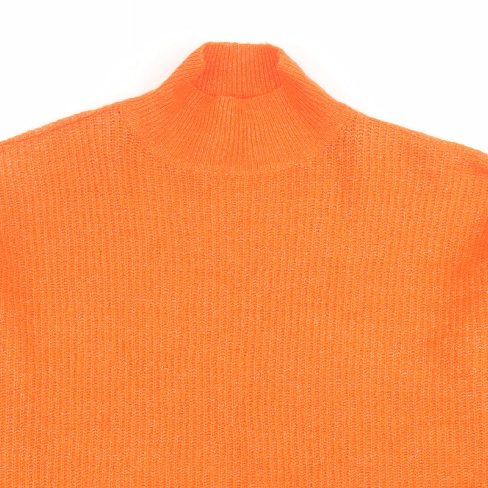 F&F Womens Orange High Neck  Acrylic Pullover Jumper Size 8