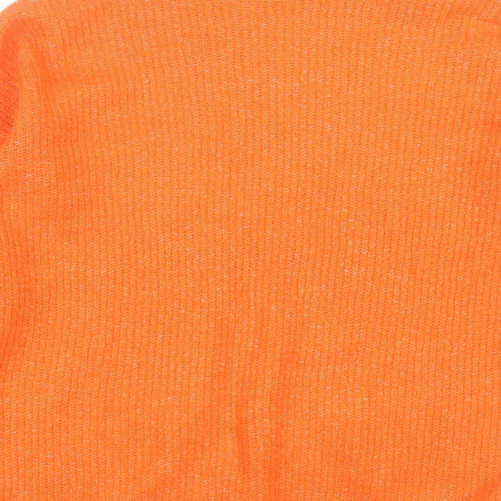 F&F Womens Orange High Neck  Acrylic Pullover Jumper Size 8
