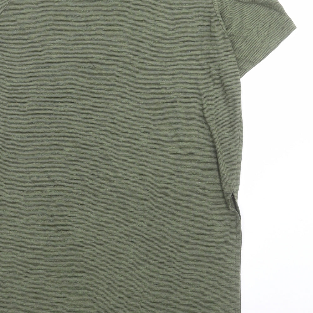 Atmosphere Womens Green  Viscose Basic T-Shirt Size 8 Crew Neck - cold shoulder