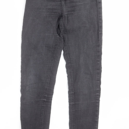 Topshop Womens Black  Cotton Skinny Jeans Size 26 L32 in Regular Button