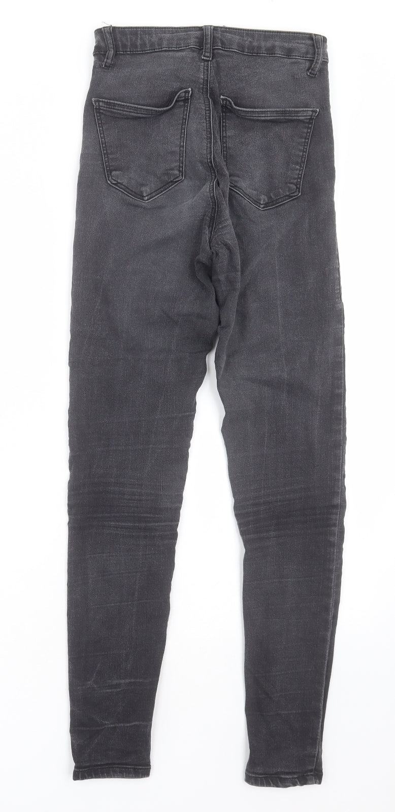 Topshop Womens Black  Cotton Skinny Jeans Size 26 L32 in Regular Button