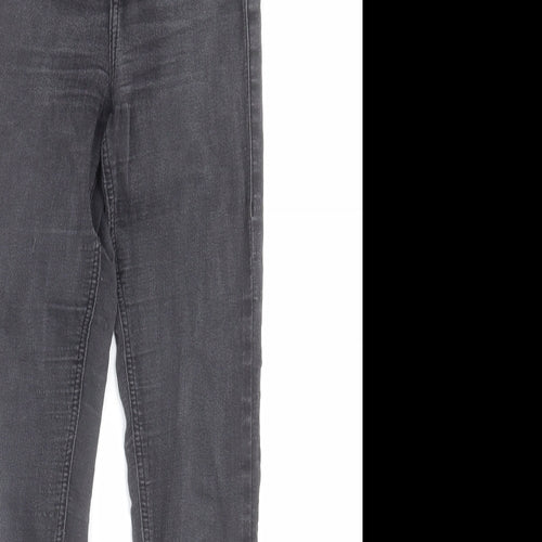 Topshop Womens Black  Cotton Skinny Jeans Size 26 L32 in Regular Button